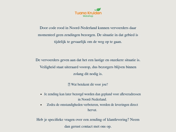 Vertraging mogelijk door code rood in Noord-Nederland