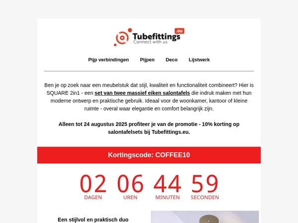 Salontafelset met eiken blad