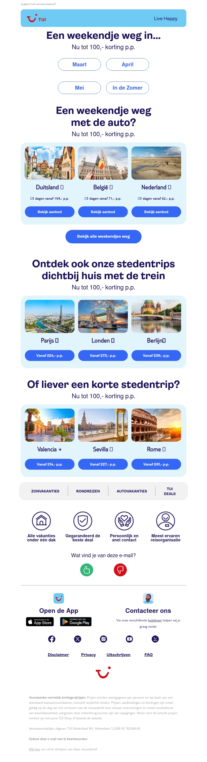 Vanaf 62,- p.p. een weekendje weg Vanaf 62,- p.p. een weekendje weg