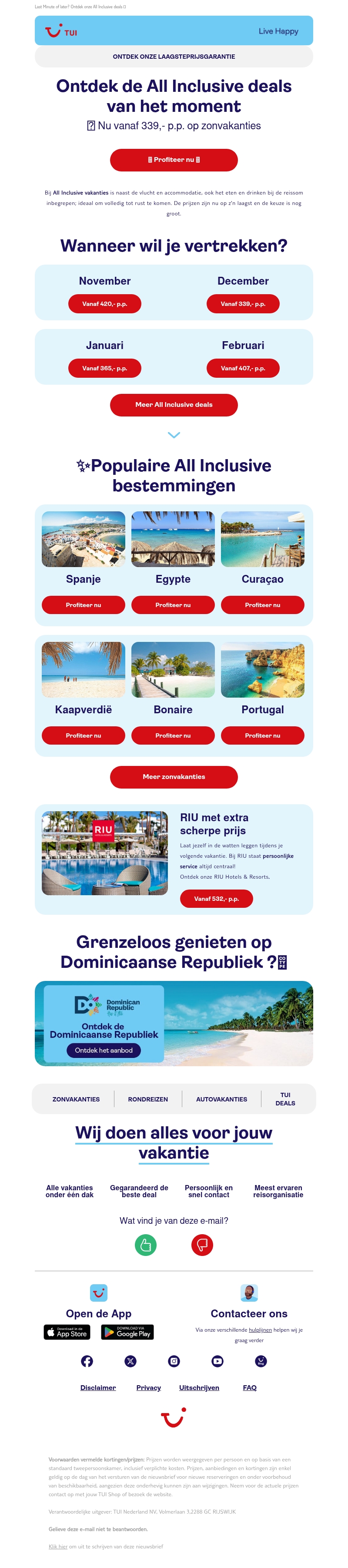 All Inclusive: geniet nu vanaf 339,- p.p. op zonvakanties All Inclusive: geniet nu vanaf 339,- p.p. op zonvakanties