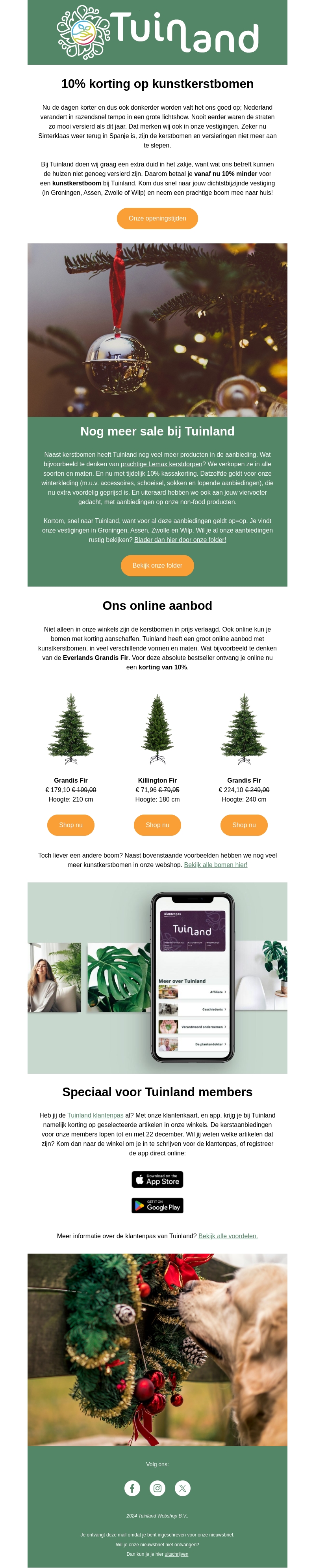 10% korting op kunstkerstbomen bij Tuinland 🎄 10% korting op kunstkerstbomen bij Tuinland 🎄