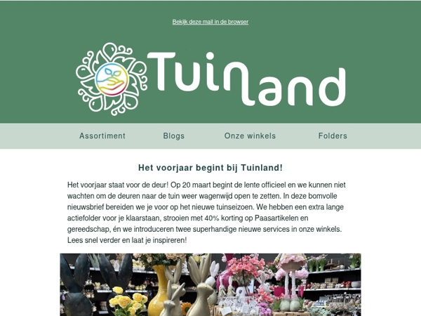 Het voorjaar begint bij Tuinland! 🌱 40% korting & nieuwe folders
