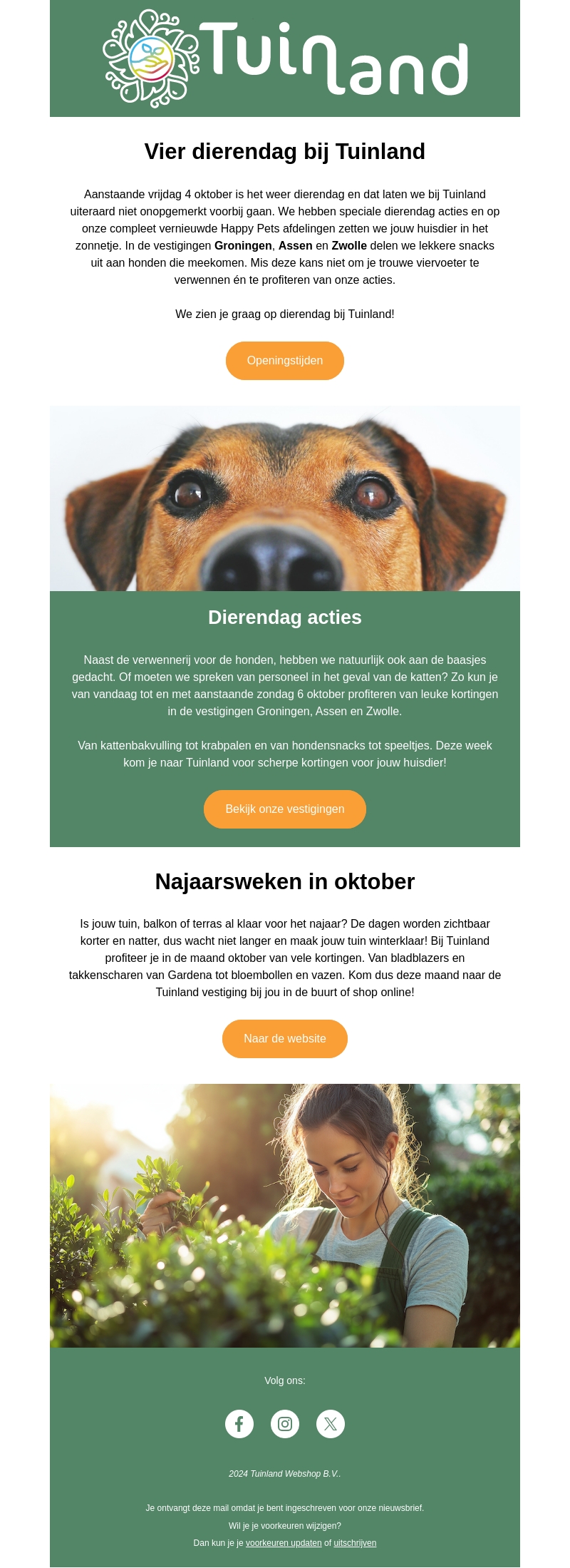 Vier dierendag bij Tuinland 🐶 Vier dierendag bij Tuinland 🐶