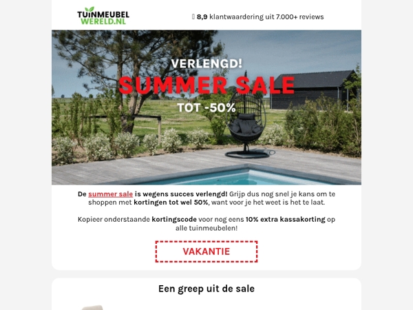 De summer sale is verlengd!