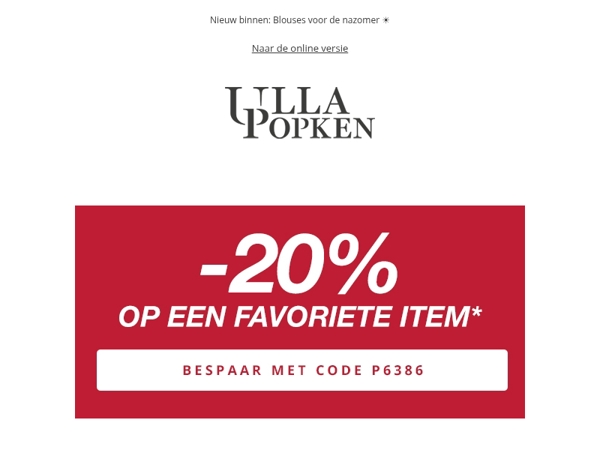 💥 -20% op een favoriet artikel