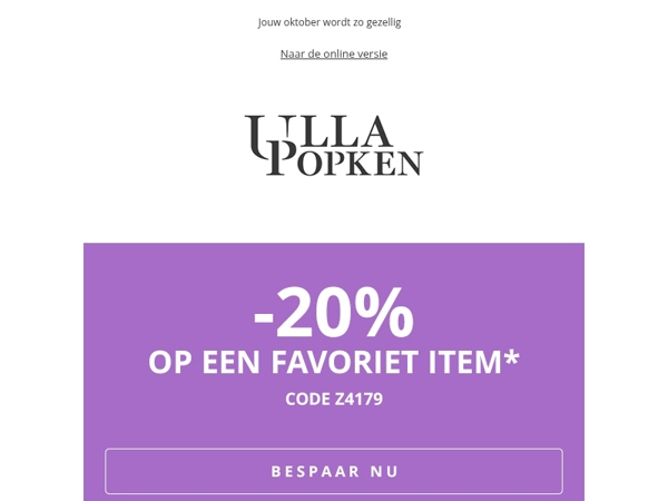 Warme oktober-looks & 20% op één artikel