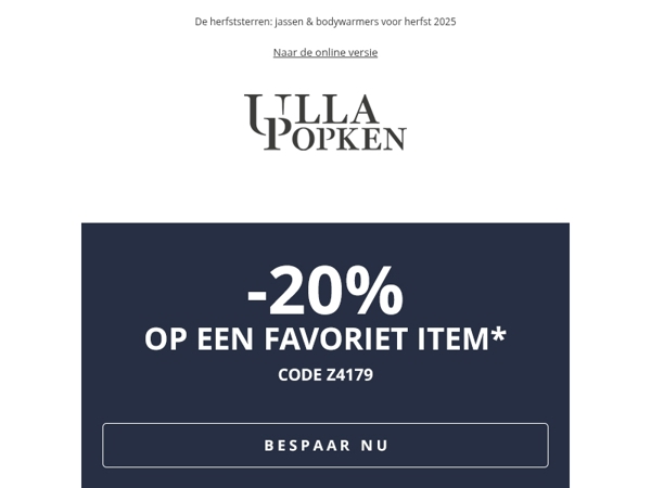 De klok tikt ⏰ Krijg 20% korting op één artikel