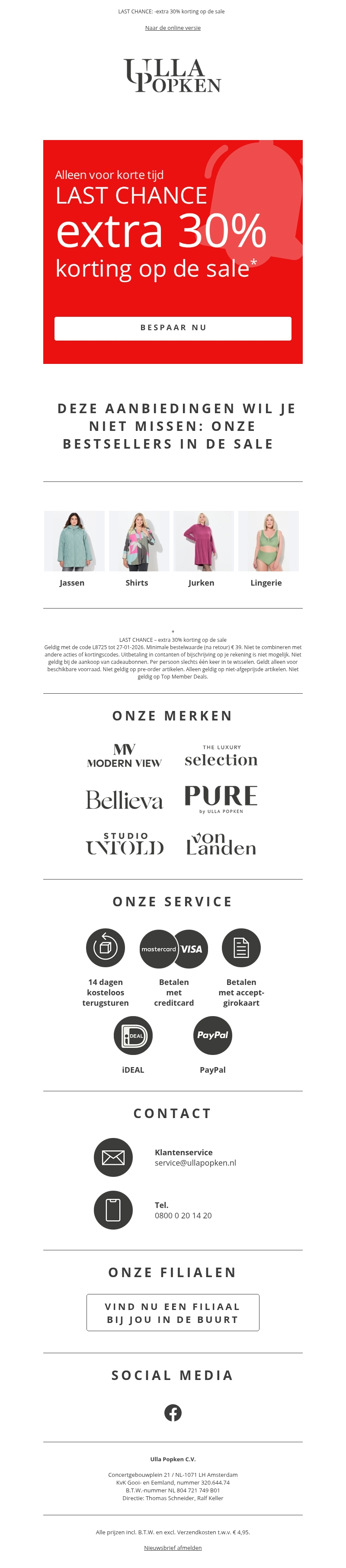 Alleen vandaag: Extra -30% korting op de sale🔥 Alleen vandaag: Extra -30% korting op de sale🔥