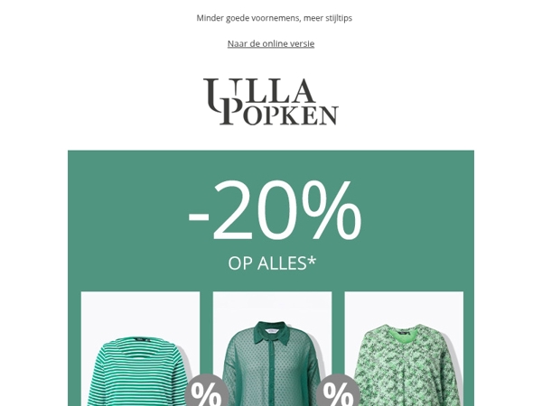 Shop nu! 💥 20% korting op ALLES