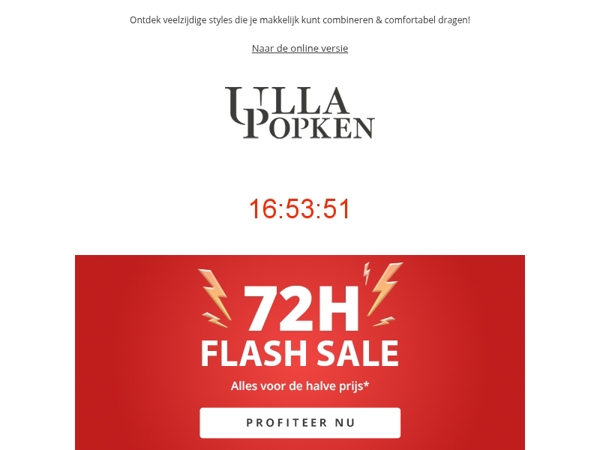 ⏳Eindigt VANDAAG: Alles voor de halve prijs!