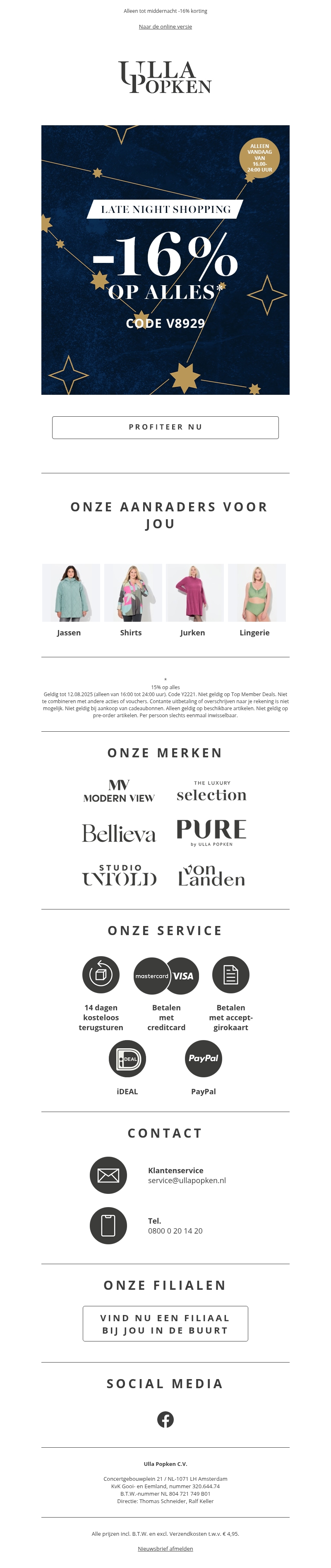 π― -16% korting bij late night shopping π― -16% korting bij late night shopping