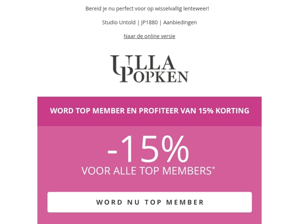 Jouw Top Member-voordeel: pak 15% korting op ALLES 💥