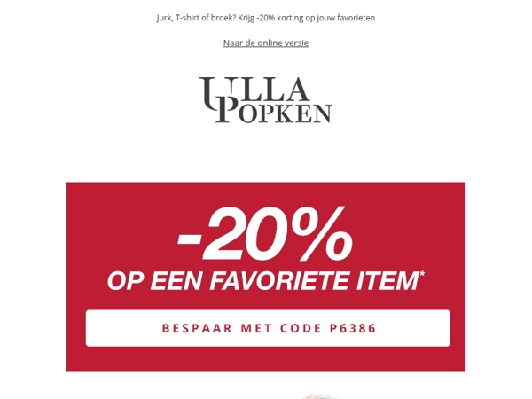 -20% korting op 1 favoriet artikel 💛