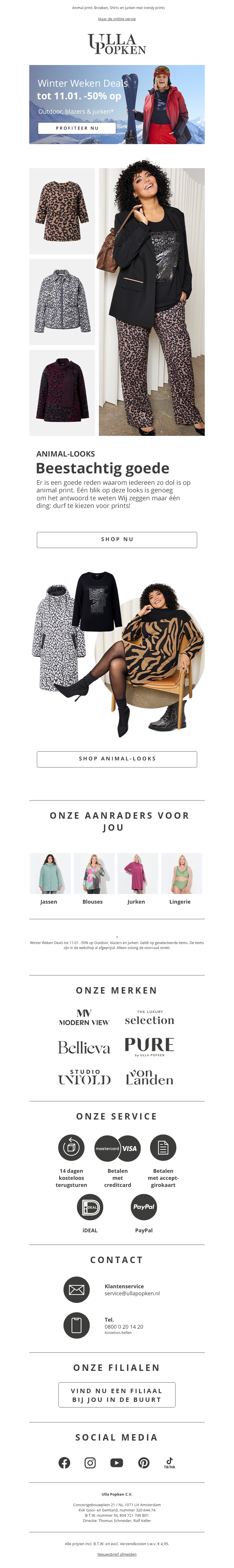 Trend-items: 50% korting op outdoor, blazers en jurken Trend-items: 50% korting op outdoor, blazers en jurken
