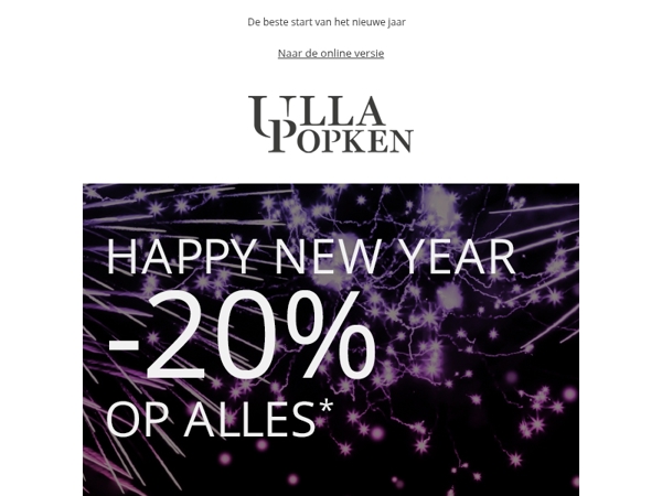 Happy New Year: -20% op ALLES 💥