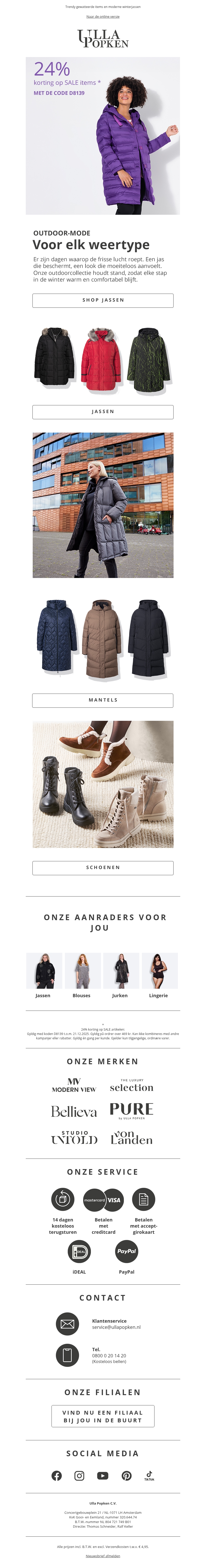 SALE 💸 Pak nu 24% extra korting op afgeprijsde jassen SALE 💸 Pak nu 24% extra korting op afgeprijsde jassen