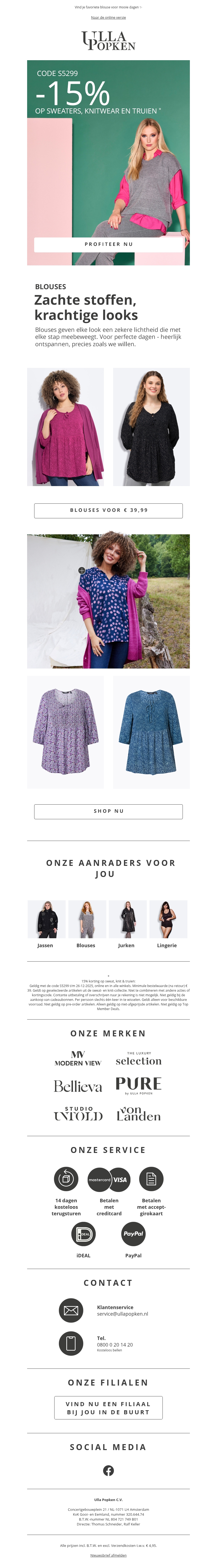15% korting op knitwear, sweats & truien 15% korting op knitwear, sweats & truien