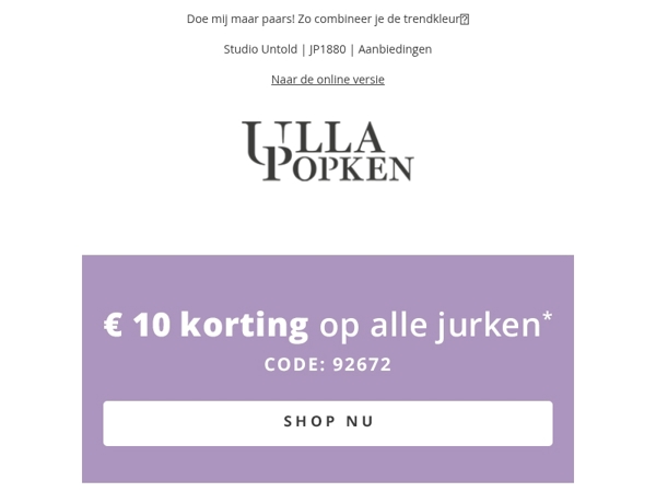 Eindigt vandaag ⏳ € 10 korting op elke jurk!