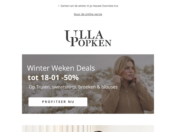 Tot wel 50% korting op knitwear, sweatshirts, broeken & blouses