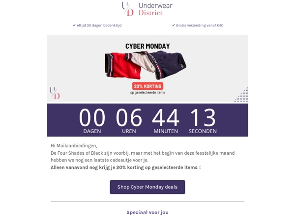 Alleen vanavond nog: 20% Cyber Monday korting