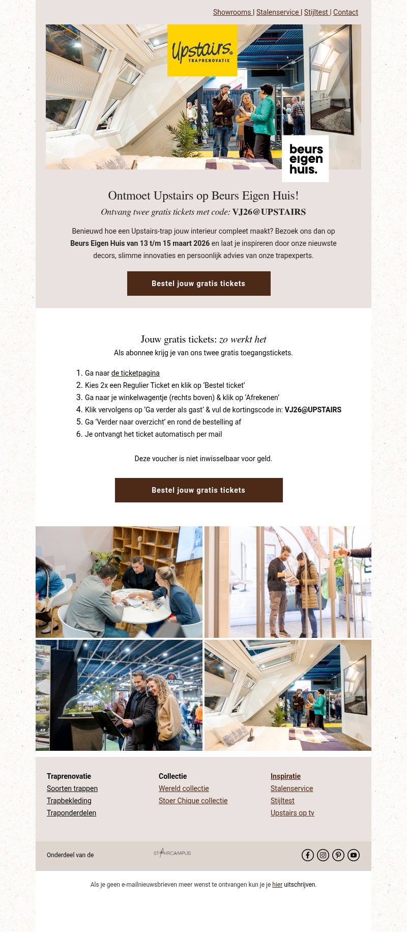Ontdek Upstairs op Beurs Eigen Huis – jouw twee gratis tickets wachten! Ontdek Upstairs op Beurs Eigen Huis – jouw twee gratis tickets wachten!