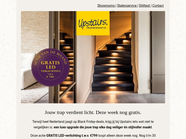 💛 Laatste week: upgrade jouw trap met GRATIS LED-verlichting