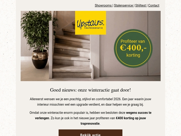 ✨Wegens succes verlengd: €400 korting op jouw traprenovatie