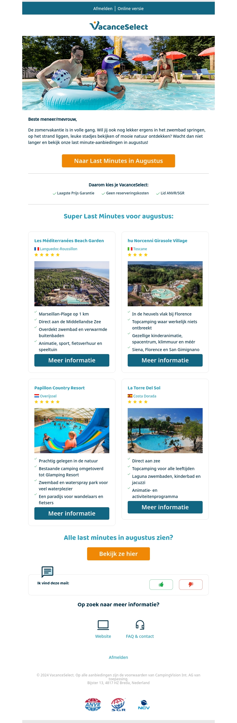 Nu nog meer campings met Last Minute Korting Nu nog meer campings met Last Minute Korting