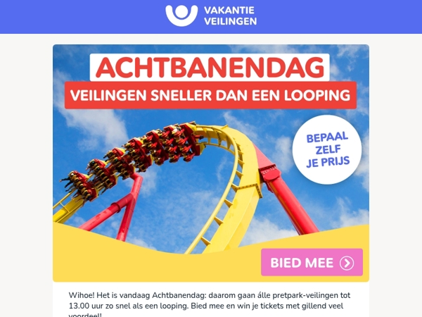 Pretpark-veilingen zo snel als een looping!🎢