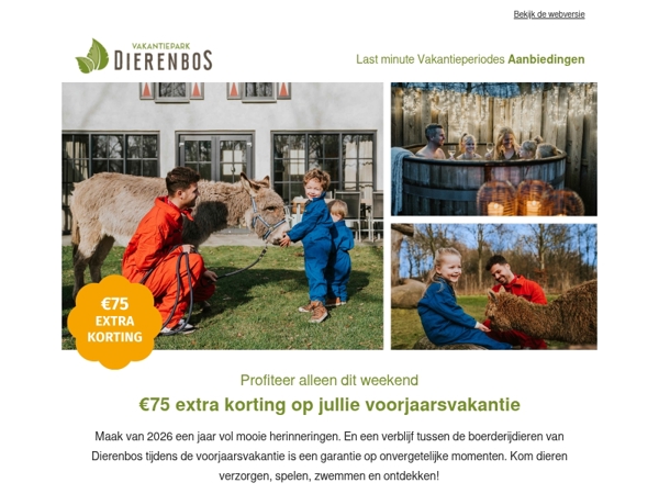 Alleen dit weekend: €75 extra korting