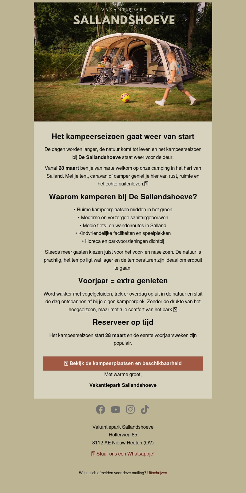 🌿 Het kampeerseizoen start weer | Vanaf 28 maart welkom bij De Sallandshoeve 🌿 Het kampeerseizoen start weer | Vanaf 28 maart welkom bij De Sallandshoeve