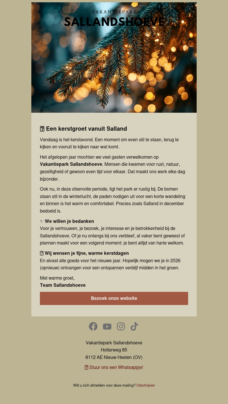 ✨ Warme kerstgroet van de Sallandshoeve ✨ Warme kerstgroet van de Sallandshoeve