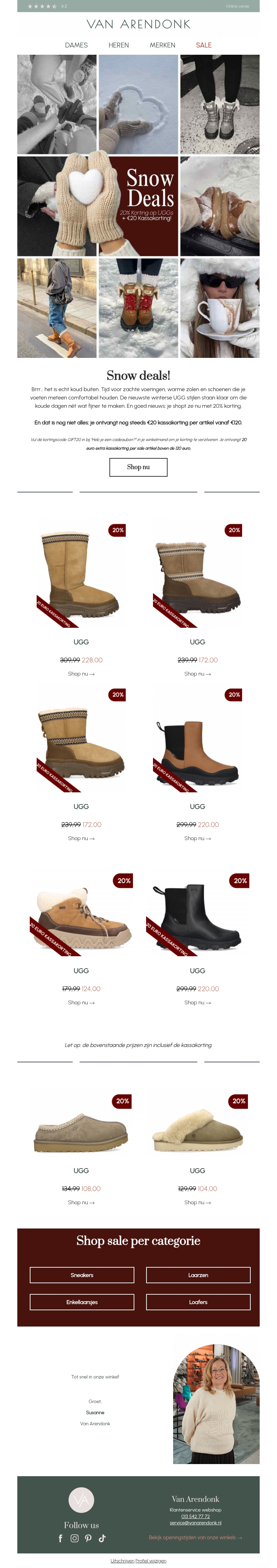 Geselecteerde UGG stijlen nu met 20% korting! ❄ Geselecteerde UGG stijlen nu met 20% korting! ❄