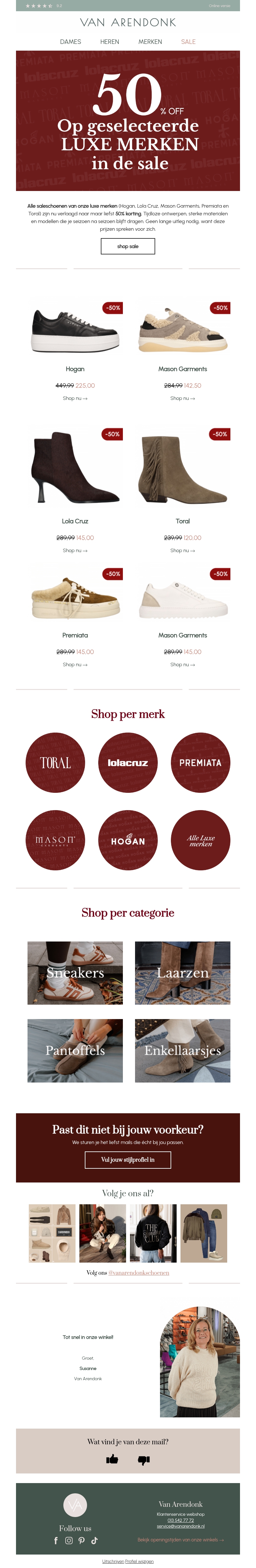 ๐ข 50% korting op geselecteerde luxe merken ๐ข 50% korting op geselecteerde luxe merken