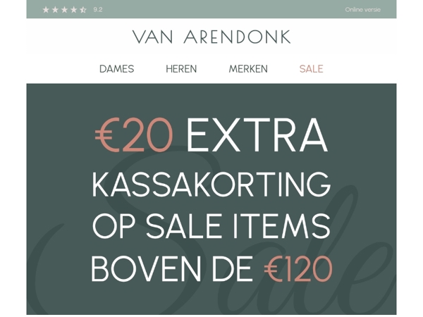 Nog 3 dagen: 20 euro extra kassakorting!  🔥