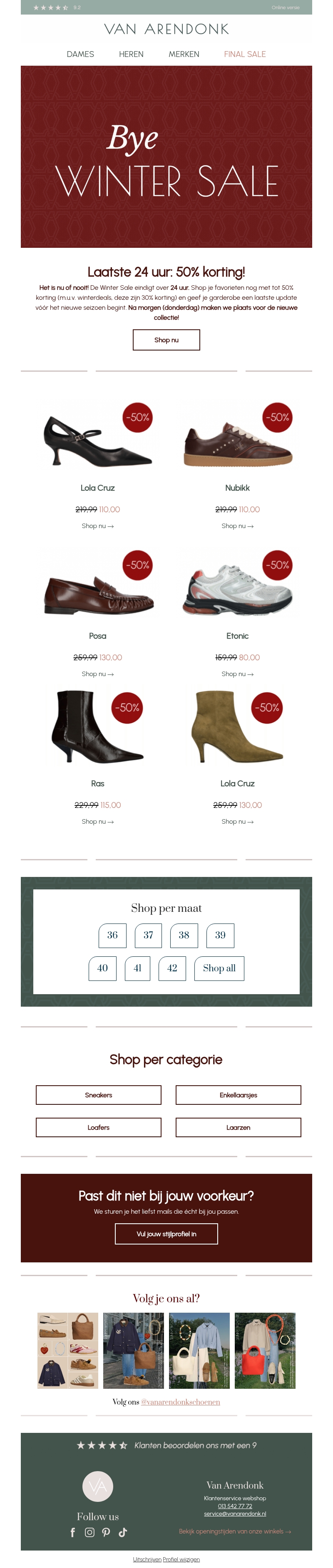 Laatste 24 uur om de winter sale te shoppen! Laatste 24 uur om de winter sale te shoppen!