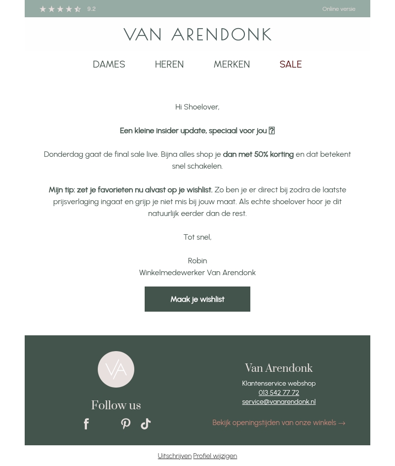 Psst… final sale start donderdag Psst… final sale start donderdag