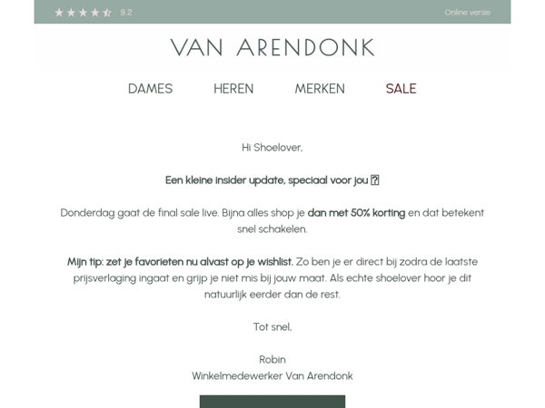 Psst… final sale start donderdag