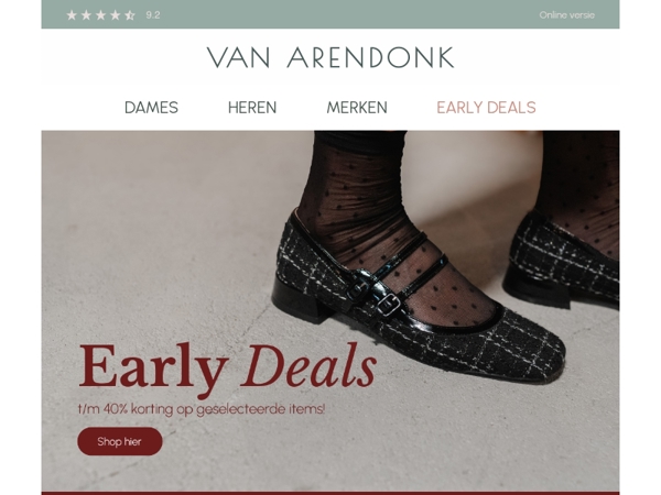 Early Deals: 40% off starts now