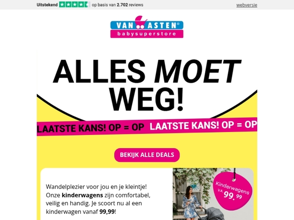 Alles Moet Weg! Co-sleepers vanaf 55.55