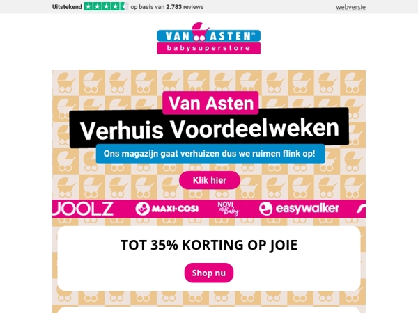 Ons magazijn verhuist en wij ruimen op!