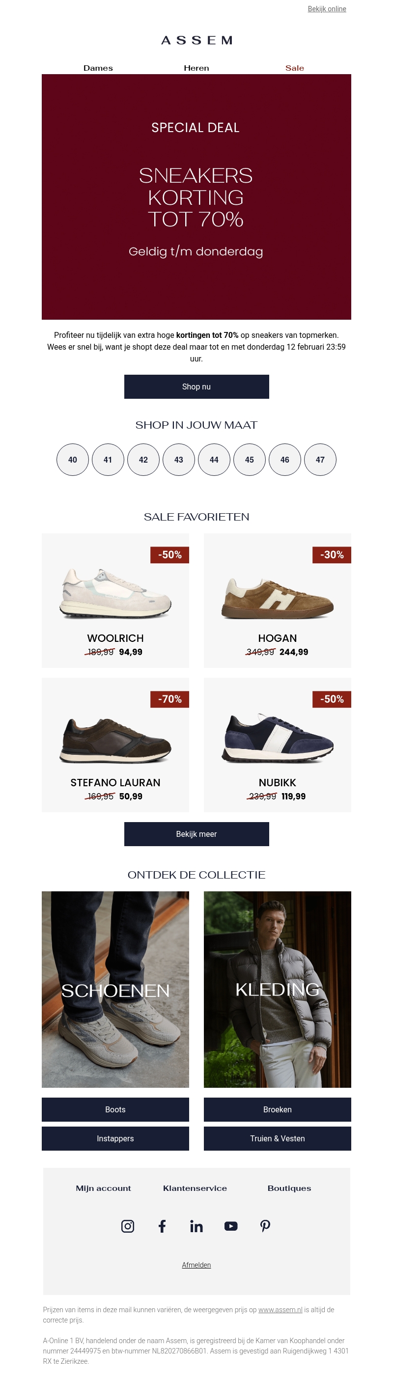 Special deal: tot 70% korting op sneakers Special deal: tot 70% korting op sneakers