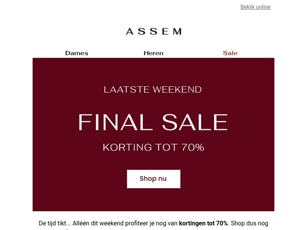 ⏰ Laatste kans | TOT 70% KORTING
