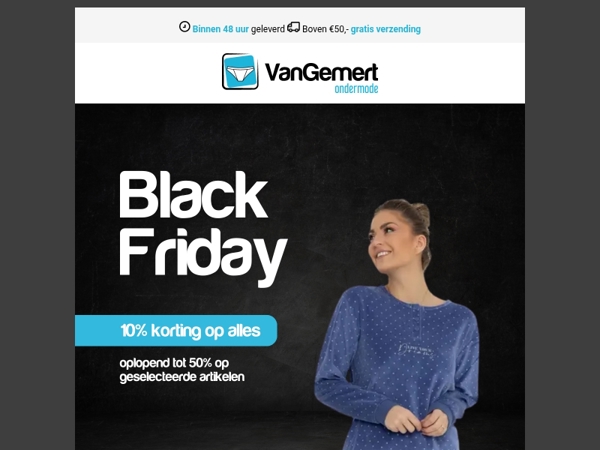Black Friday: minimaal 10% korting op álle ondermode