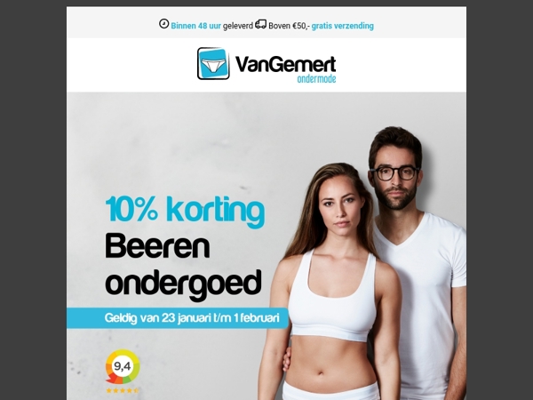 10% korting op Nederlands topkwaliteit Beeren ondergoed