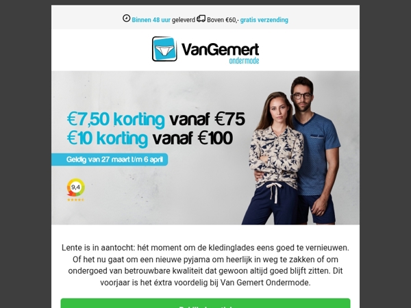 Tot €10 korting op nachtkleding & ondergoed