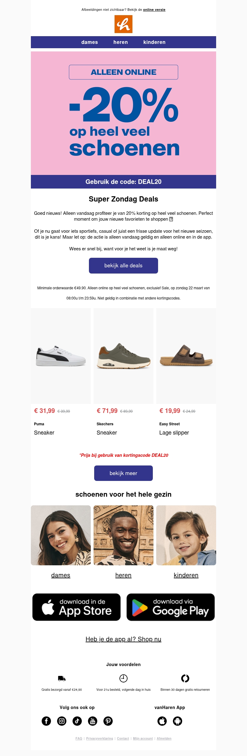 Alleen vandaag 20% korting op heel veel schoenen π Alleen vandaag 20% korting op heel veel schoenen π