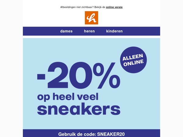 Alleen vandaag nog: -20% op heel veel sneakers 👟