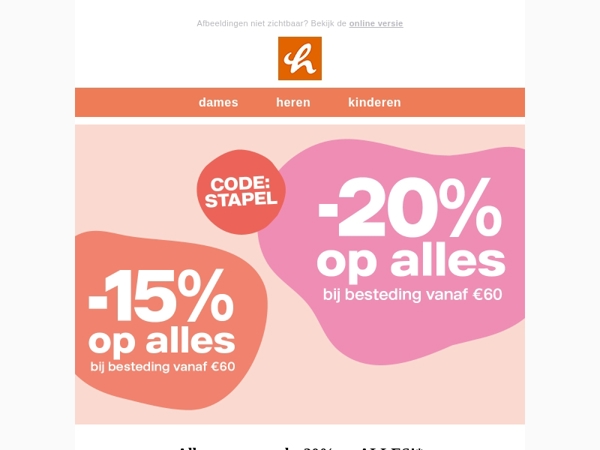 Alleen vanavond: -20% op ALLES! 💥