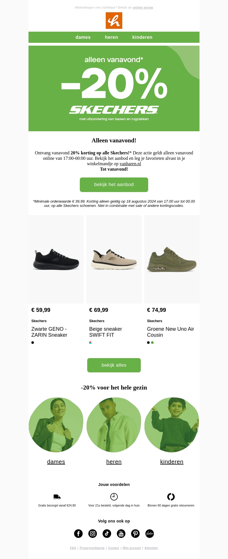 Wees er als eerste bij! -20% op alle Skechers! ๐จ Wees er als eerste bij! -20% op alle Skechers! ๐จ